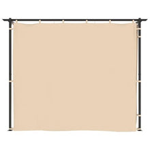 HKTMGDNG 9.8x9.8 Ft Gazebo Canopy Tent with Side Curtains Cream Steel