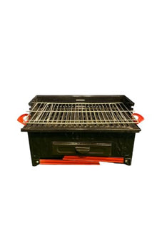 Enamel Coated Raised Charcoal Grill with Acrylic Material, 70.9 in Width and 78.7 in Height, Footed Design for Easy Cleaning, Traditional Outdoor Cooking
