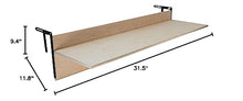 Balcony Bar Table for Railings, Outdoor Folding Deck Rail Table for Patio, Balcony Hanging Desk for Many Railings Compatible, Wooden Bar Serving Table for Porch (Natural, XL: 47.3 x 11.8 inches)
