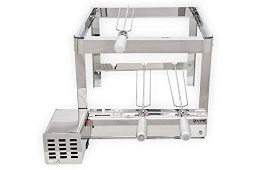 Brazilian BBQ Rotisserie Grill Stainless Steel 3 Skewers