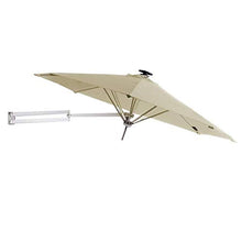 MidiLi Parasol Garden Umbrella 250cm Wall Solar LED Lights and Metal Pole - Garden tilt Adjustment Sun Shade Umbrella