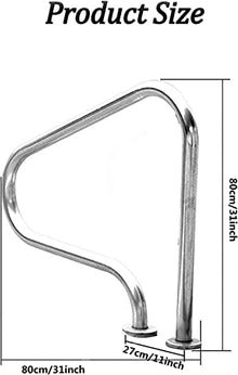 BSNANCA Swimming Pool Handrail 31"X31" Pool Railing for Inground Pool Entry Spa Handrail Rustproof Safety Handle