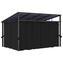 HKTMGDNG 13.3'x9.6' Gazebo with Curtains, Anthracite Patio Canopy