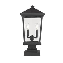 Z-Lite 2 Light Outdoor Pier Mounted Fixture 568PHBS-SQPM-BK