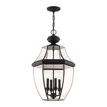 Livex Lighting 2357-04 Monterey 4-Light Outdoor Hanging Lantern, Black
