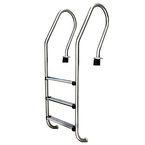 Etsuosy Stainless Steel Pool Ladder, 3-Step Anti-Slip Pedals, Silver, 65 x 158 cm, Corrosion Resistant