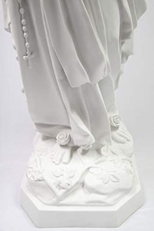 Vittoria Collection 48 Inch Our Lady of Lourdes Virgin Mary Statue Sculpture White