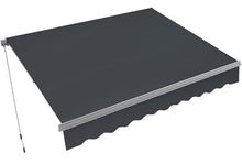 MCombo 12x8ft Manual Retractable Patio Awning Sunshade Canopy (Grey)