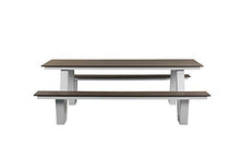 Pangea Home Lukas Picnic Table, White Frame and Teak Polyresin