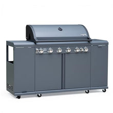 Brand-Man 6-Burner Gas Outdoor Kitchen Grill Island with Side Burner