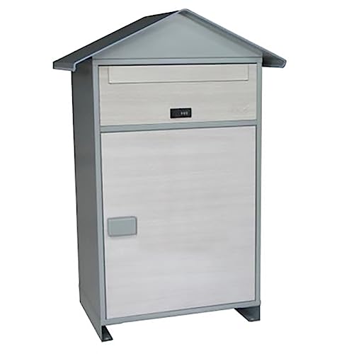 MegLob Stainless Steel Vertical Oversized Mailbox, Villa Parcel Organizer, Private Porch Pack Manager- Expressman/Postman Can Deliver Parcels Multiple Times,A