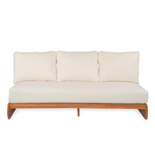 Christopher Knight Home Poppy 2 Piece Patio Conversation Set with Cushion, Acacia Wood 6 Seater Outdoor Sofa Chat Set, Outdoor Sectional Sofa Set of 2 for Patio Furniture Set, Teak+Beige
