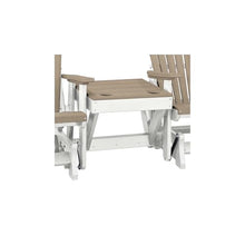 American Furniture Classics Double Glider w/Table Weatherwood and White