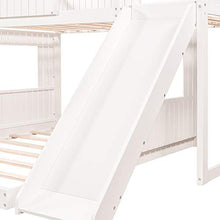 Harper & Bright Designs House Bunk Beds Twin Over Full with Slide White