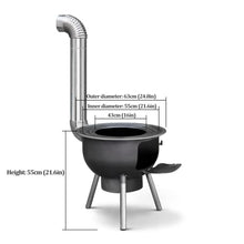 Large Portable Charcoal Grill, Camping Rocket Stove