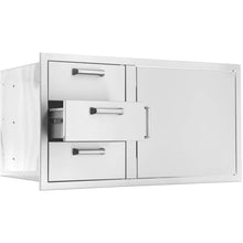 BBQGUYS 39-in Contempo/Traditional Stainless Steel Reversible Access Door & Triple Drawer Combo Signature - BBQ-DDC-39