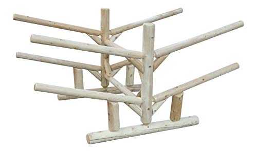 Log Kayak Rack Low 2 Canoe + 2 Kayak Rack Unfinished