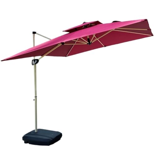 CWENZXDIA Patio Umbrella 8.2ft Patio Umbrella Hanging Offset Outdoor Cantilever Easy Tilt with Base Poolside Sun Shade Outdoor