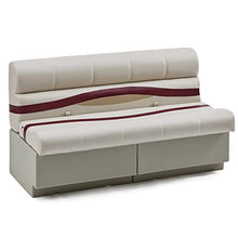 DeckMate Complete 55" Premium Pontoon Boat Seat Bench and Base Ivory Burgundy Tan