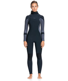 Roxy Womens 5/4/3 Syncro Hooded Front Zip GBS Wetsuit - Jet/Black