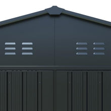 10 x 20 FT Large Metal Storage Shed Garage, Heavy Duty Galvanized Steel Outdoor Storage Building with Double Doors & Side Door, Ventilated Sloped Roof Shed for Car, Truck, Equipment & Garden Tools