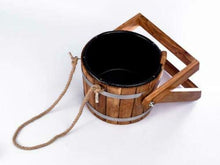 CKG Sauna Wooden SPA Bath Shower Bucket Indoor and Outdoor Supplies Accessories for Waterfall Water Russian Pool Banya Barrel Shaped 16 L Сауна