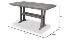 POLYWOOD® Nautical Trestle 38" x 73" Counter Table in Slate Grey
