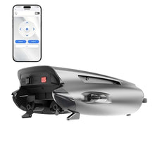 Automatic Solar Powered Pool Skimmer, Cordless Surface Cleaner Robot for Most Pool Shapes, Smart Obstacle Avoidance, 28 Hours Cleaning Time, APP Remote Control
