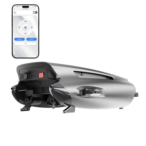 Automatic Solar Powered Pool Skimmer, Cordless Surface Cleaner Robot for Most Pool Shapes, Smart Obstacle Avoidance, 28 Hours Cleaning Time, APP Remote Control
