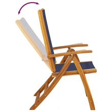 FMPGJLYH 8-Piece Folding Garden Chair Set, Outdoor Acacia Wood Patio Seating, Adjustable Backrest Dining Chairs, Foldable Terrace Furniture for Balcony, Garden, Backyard
