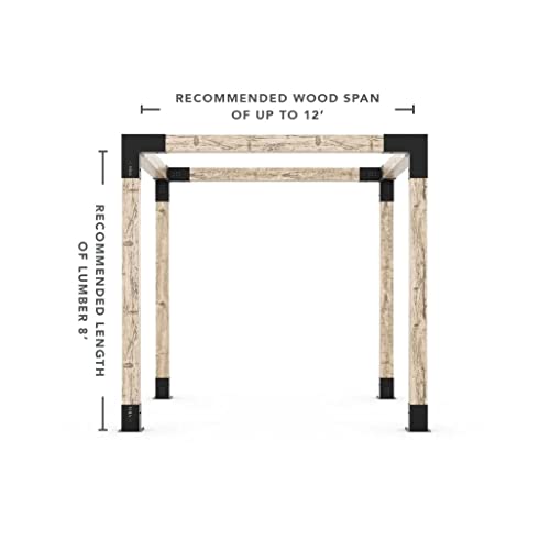 TOJAGRID Any Size Pergola Kit for 6x6 Wood Posts Black