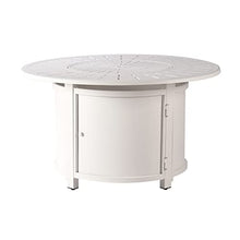 Oakland Living Round 44 in. x 44 in. Aluminum Propane Fire Pit Table with Glass Beads, Two Covers, Lid, 57,000 BTUs in White Finish
