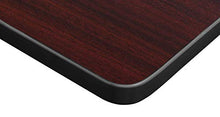 Regency Esteem Single Pedestal Height Adjustable Desk 42" Mahogany/Black