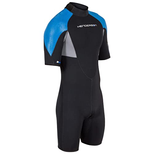 Henderson Mens Thermoprene Pro Back Zip Shorty Wetsuit Black/Blue