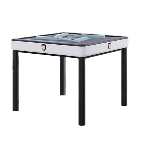 SXTL Automatic Mahjong Table with Tile Shuffling, Converts to Dining Table, White, 42