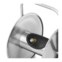 Stainless Steel Wall-Mounted Hose Reel Holder for 50m Garden Hoses – Outdoor Water Hose Storage