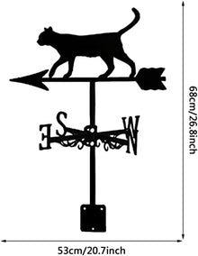 Weathervane Metal for roof Garden Yard Cat Weathervanes Stainless Steel Spray Paint Weathervane with Animal Ornament Wind Direction Indicator for Roof Garden Patio Lawns Farmhouse Barns