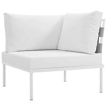 Modway Harmony Aluminum Outdoor Patio Furniture 8-Piece Sectional Sofa Set in White White