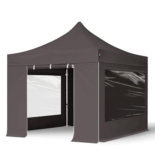 TOOLPORT 10x10 ft Pop Up Canopy Tent, Dark Gray