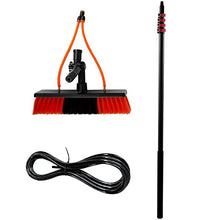 Water Fed Pole Kit Solar Photovoltaic Panel Car Trucks 20m/65.6ft Hose Rotating Cleaning Brush Adjustable Window Glass Cleaning Pole 2 Water Pores,6m/20ft