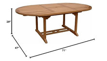 Anderson Teak Bahama Oval Extension Table Extra Thick Wood, 71-Inch