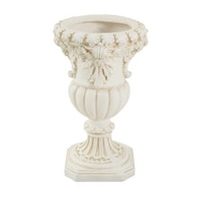 Christopher Knight Home Leita 23.03" H Classical Floral Relief Urn Planters Set of 2, MGO Outdoor Flower Pots, Weather-Resistant Outdoor Planters Set for Porch Entryway Decor, Antique White