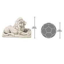 Design Toscano Lyndhurst Manor Lion Sentinel Outdoor Garden Statue, 27 Inch, Resin, Antique Stone Finish
