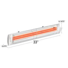 Infratech CD-3028 SS Stainless Steel 33” Dual Element Fixture Electric Patio Heater 3000 Watt, 208 Volt, Stainless Steel Finish