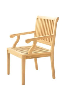 TeakFurnitureOutlet A-Grade Teak 9pc Dining 72" Round Table 8 Sack Arm Chairs Set Outdoor Patio