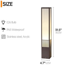 KISAD Waterproof Pillar Lamp Landscape Lighting Outdoor Bollard Lights Waterproof Pathway Lighting Modern Exterior Lawn Lamp for Patio Courtyard Yard Garden Driveway Decoration(80cm/31.5in)