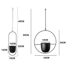 SDREYKUF 2pcs Metal Hanging Flower Pot Chain Plant Planter Basket for Home Garden Balcony Decoration