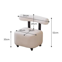LHHAIUA Ottoman for Bedroom Dorm Footstool 360° Rotating Stool with Velvet Backrest Under Desk Footrest(Grey)