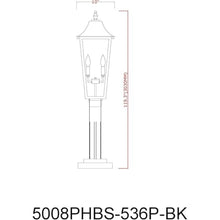 Z-Lite Gannon 3 Light 120" Tall Post Light Black