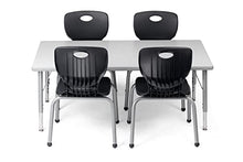 Schooled Adjustable School Chair and Table Set Black Chair Gray Edged Table